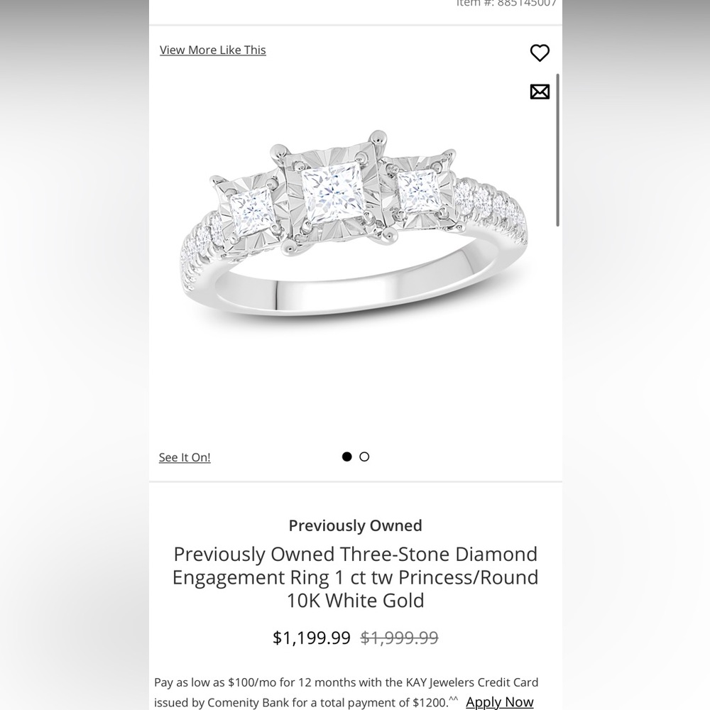 THREE STONE ENGAGEMENT RING ONLY